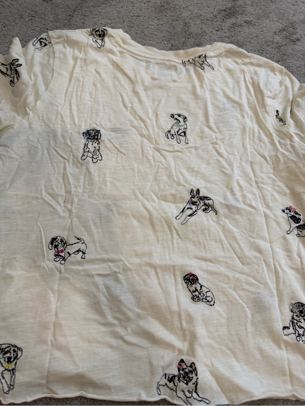 Maeve Cream Dog-Print Short Sleeve Tee - Picture 3 of 3